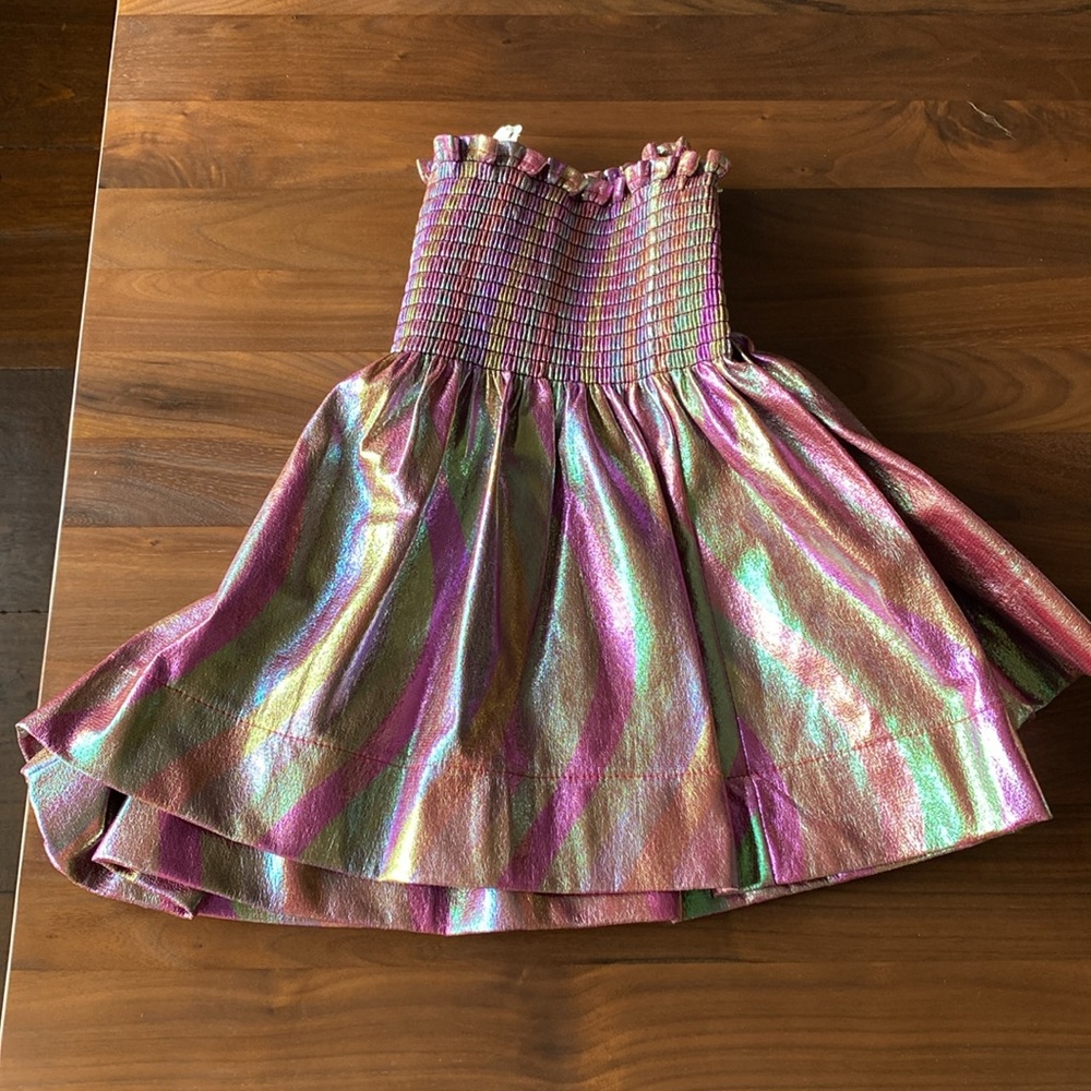 Queen of Sparkles Magenta Multi Color Metallic Shimmer Ruffle Shorts Size Large